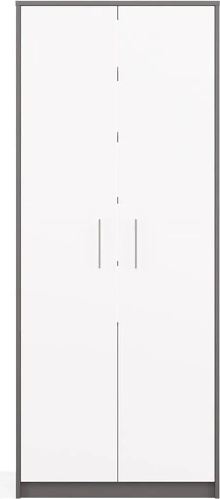 Bibliothèque de bureau RAINER bicolore anthracite blanc en bois robuste - 2