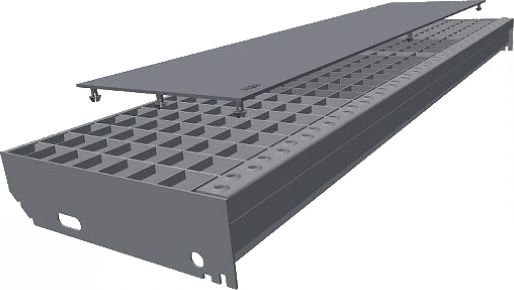 10 Stück MEAFloor Gitterrostauflage Oberfläche glatt 800x200mm grau
