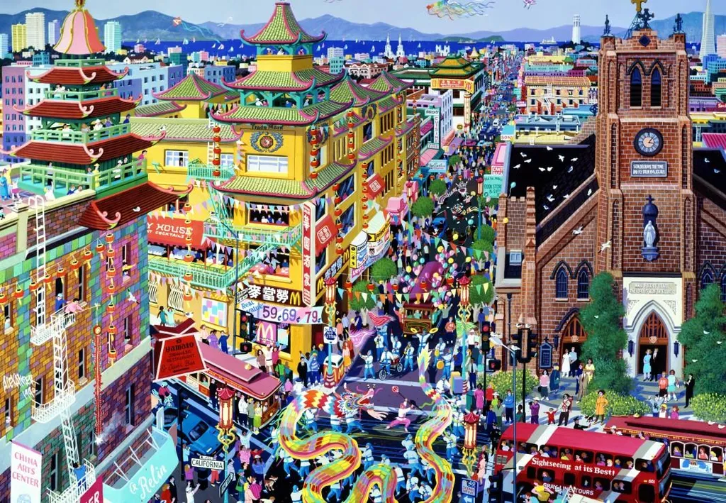Grand Puzzle San Francisco China Town Alipson multicolore haute qualité