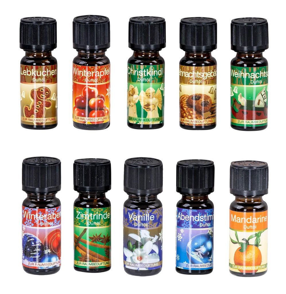10er Set Weihnachtsduft Duftöle je 10ml für Duftlampen Produktbild 