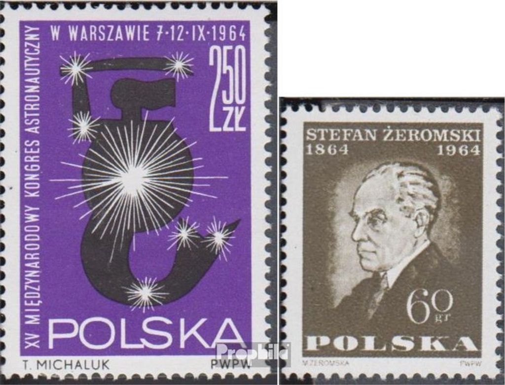 Briefmarken Polen 1964 Mi 1526,1527 (kompl.Ausg.) postfrisch Kongress für Astronautik