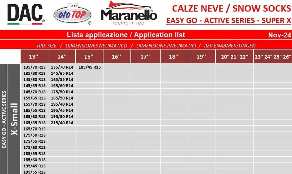 Offerta Catene Neve Tessuto DAC Active 3D XS - 155/65 R13 Auto - 3