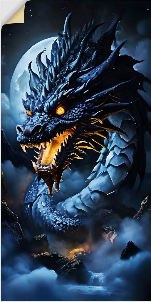 ARTland Wandbild, selbstklebend Die Wut des Drachen XVII Größe: 30x60 cm
