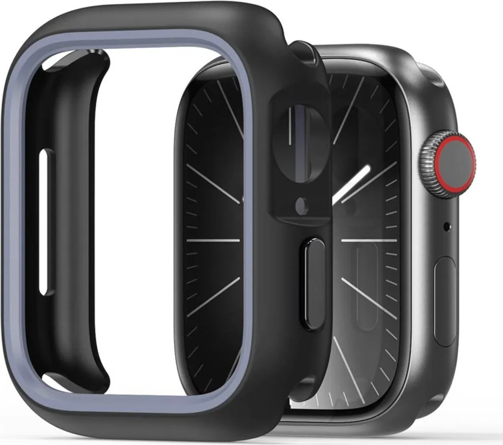 DUX DUCIS Bamo - Custodia protettiva rigida in PC per Apple Watch Serie 7/8/9 45 mm nero/grigio