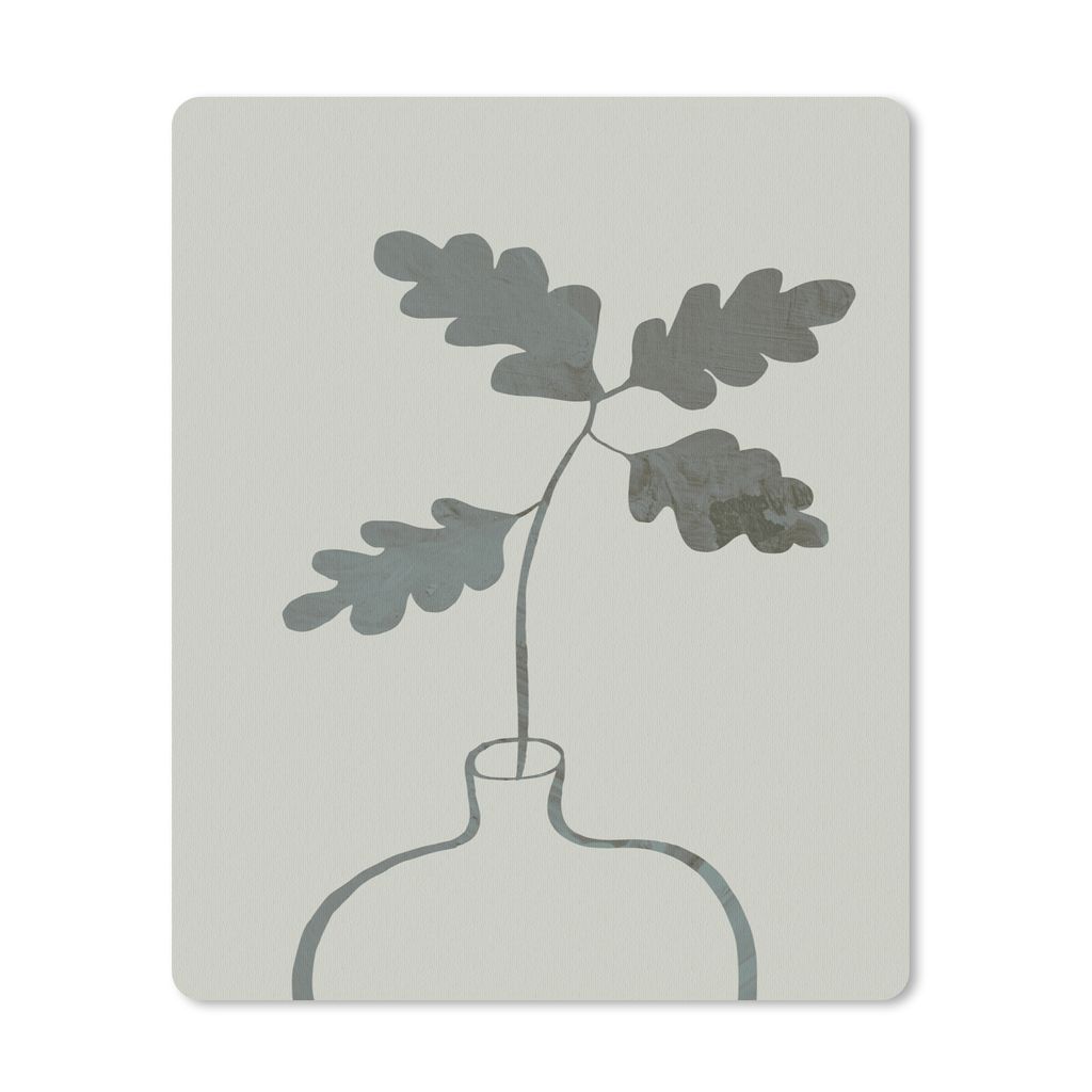 MuchoWow Mauspad Mousepad Blumen - Blätter - Blumentopf - Grün 30x40 cm - Mousepads - Maus Mat - Pad - Mausunterlage - Mausmatten