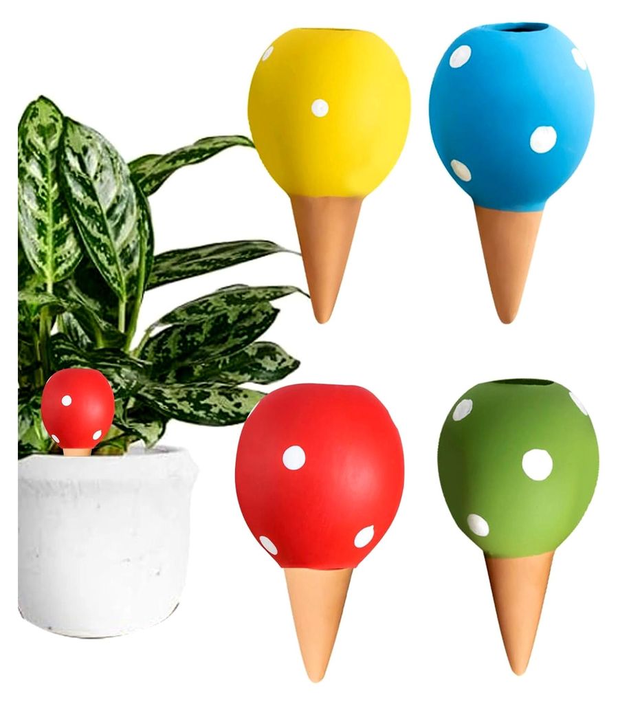 Terrakotta Bewässerungsspitzen für Pflanzen - Tropfbewässerungsspitzen für Balkonpflanzen, Topfblumen und Sträucher