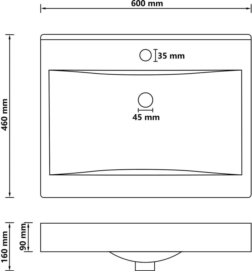 Vasque à poser en céramique blanc mat 60 cm vidaXL pour salle de bain