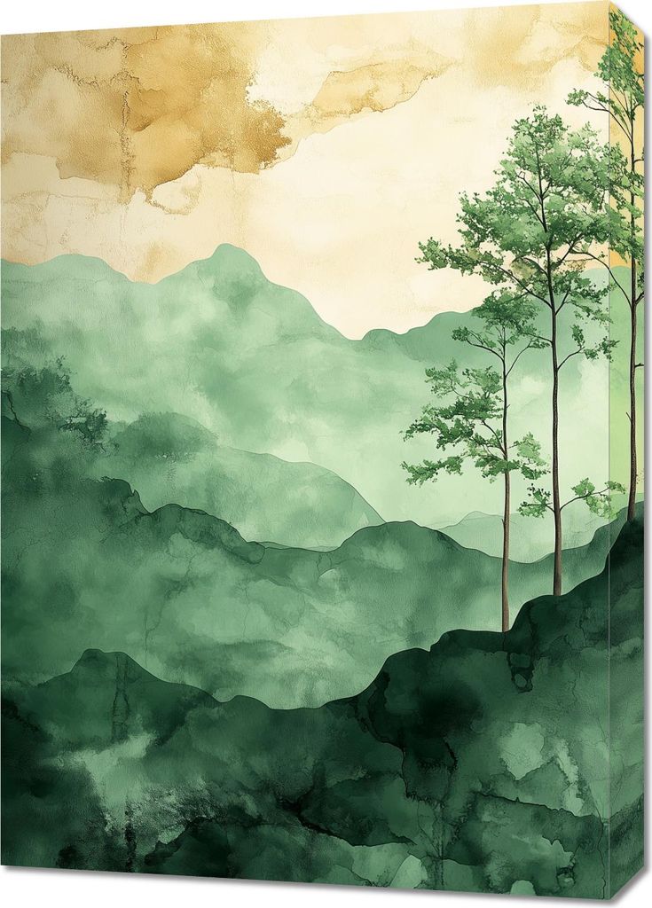 Bild 50x70cm Blätter und Linien Minimalistisch, Innenräume Skandinavischer Stil