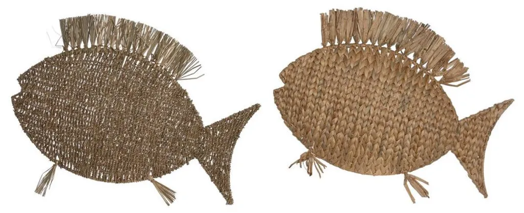 Grandes statuettes poissons 63 cm style Méditerranée - Lot de 2 Premium