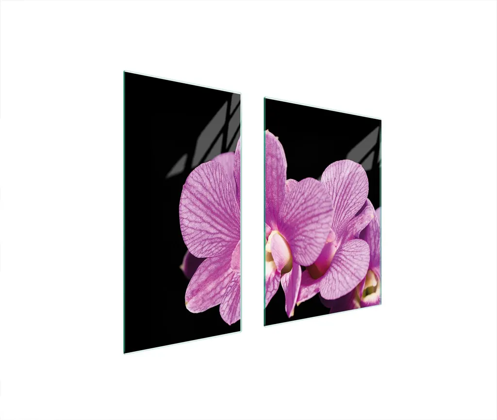 Offerta Copri Piano Cottura 75x52 Vetro Orchidea Viola - 2 Pezzi