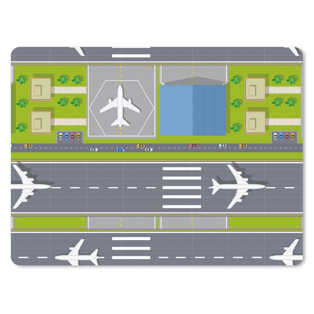 MuchoWow Mauspad Mousepad Design - Flughafen - Flugzeug 23x19 cm - Mousepads - Maus Mat - Pad - Mausunterlage - Schreibtischunterlage - Mauspad