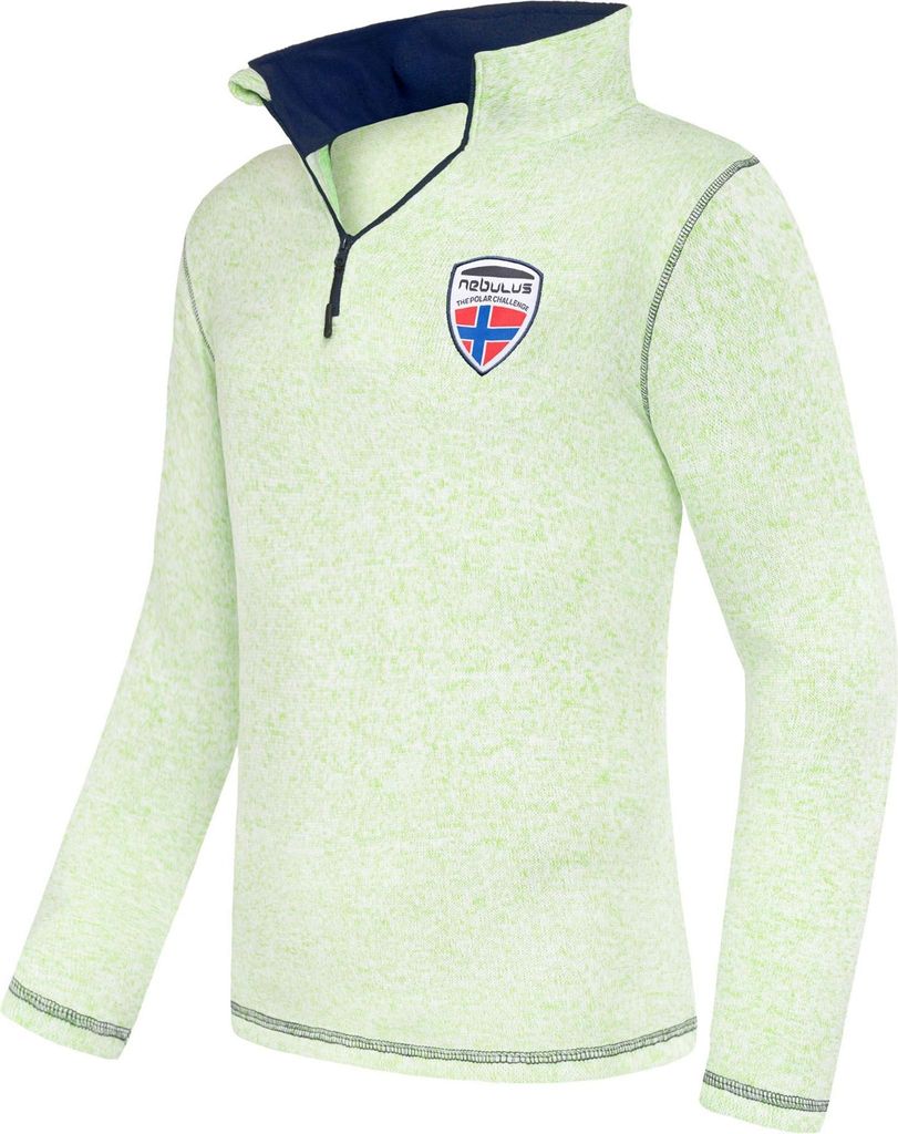 Nebulus Fleecepullover KYLE Herren, warmer Fleecepullover, Pulli aus Fleece mit Half Zip Reißverschluss, P5222 - Herren, lime-navy, M