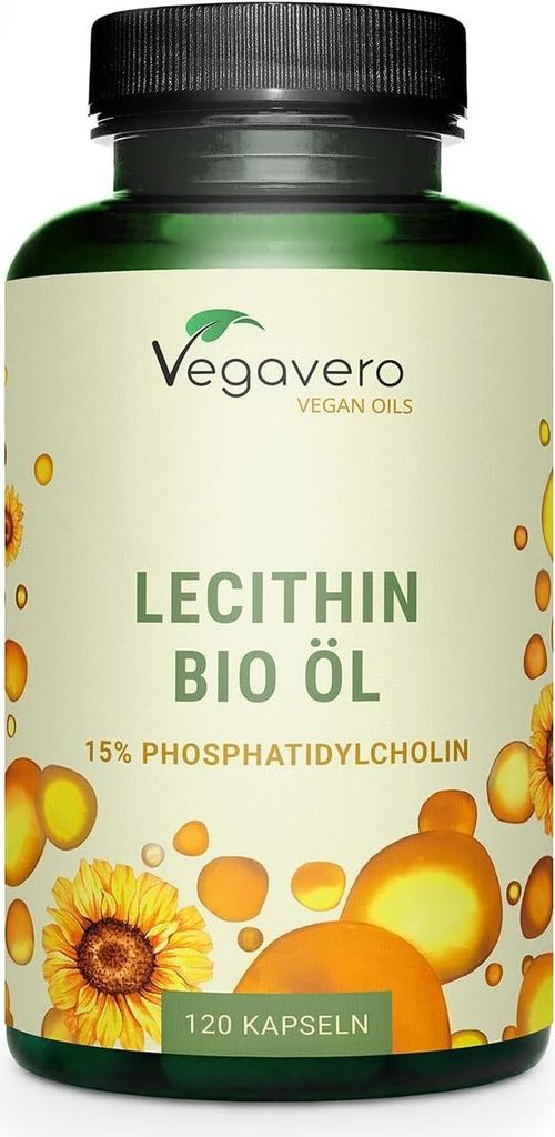 Vegavero Lecithin  Öl | 120 Kapseln | 600 mg Lecithin pro Produktbild 