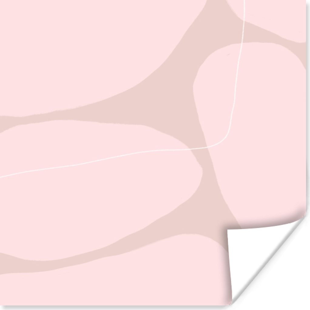 MuchoWow Poster Rosa - Geometrische Formen - Abstrakt 100x100 cm - Babyzimmer
