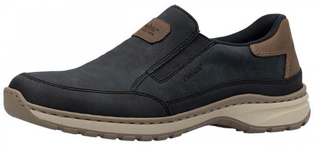 Rieker Herren-Slipper Blau-Braun, Farbe:blau, EU Größe:40