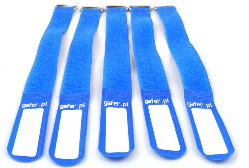 GAFER.PL Kabelbinder Klettverschluss 25x260mm 5er Pack blau