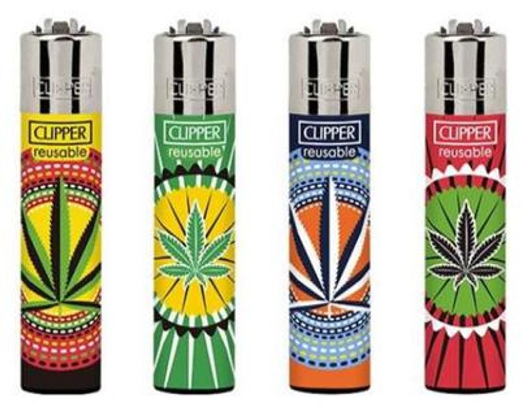 Clipper Feuerzeuge 4er Set: Weed Circles