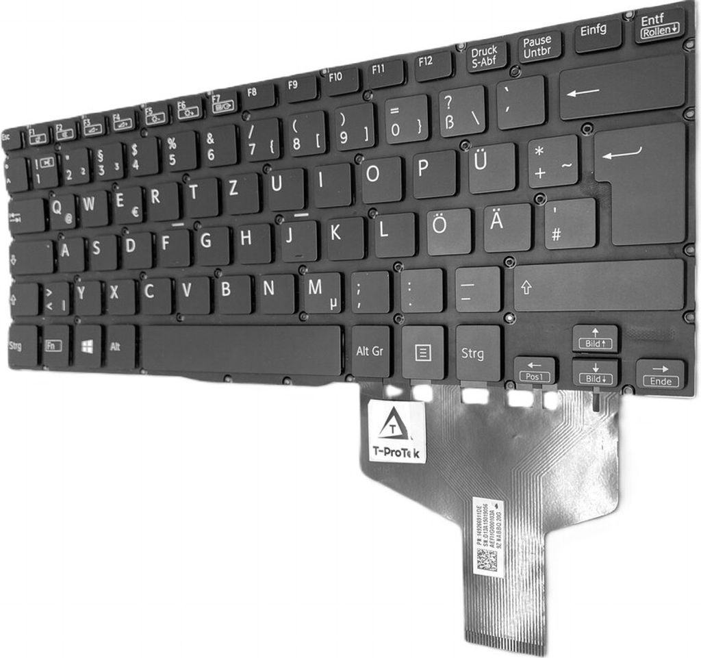 Schwarz - DEUTSCHE Tastatur ohne Rahm Kompatibel für Sony Vaio SVF142C29M, SVF14A1M2ES