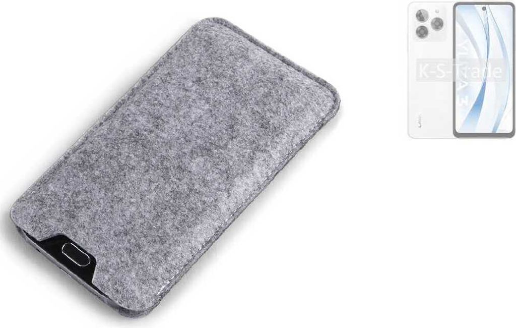 K-S-Trade Filz Handyhülle kompatibel mit Lava Yuva 3 Schutzhülle Filztasche Filz Tasche Case Sleeve Handy Hülle Filzhülle grau