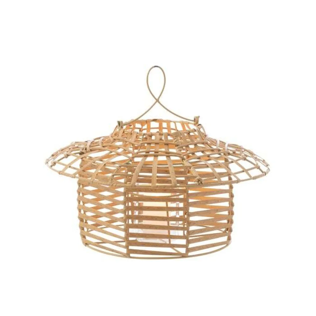 J-Line Hurricane Suspension Basse en Rotin Naturel - Luminaire Bohème