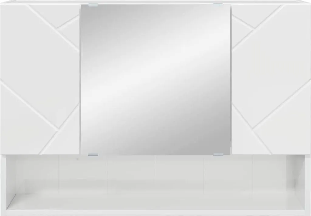 Specchiera Bagno 80 cm Bianco Lucido vidaXL | Design Minimalista - 6