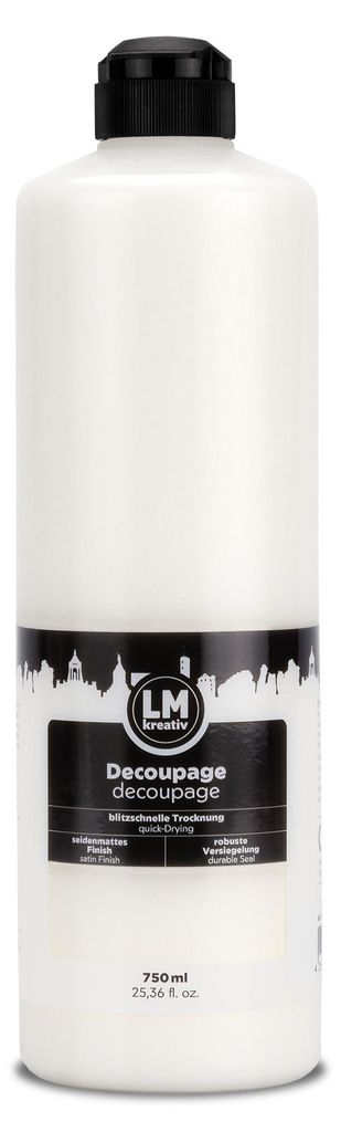 LM-Kreativ Decoupage-Kleber 750 ml, transparent – für Produktbild 
