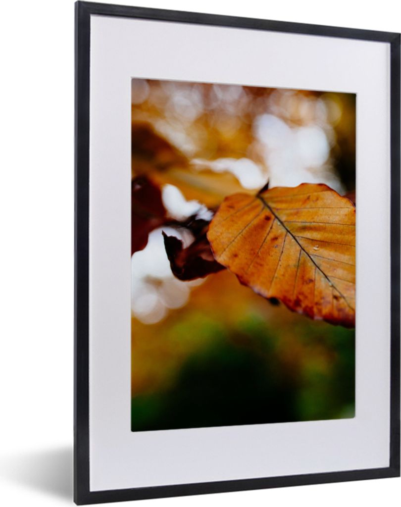 MuchoWow Gerahmtes Poster Buche - Herbst - Laub 30x40 cm - Poster mit Schwarzem Bilderrahmen Wandposter Rahmen Foto Bilder - Wandposter Schlafzimmer