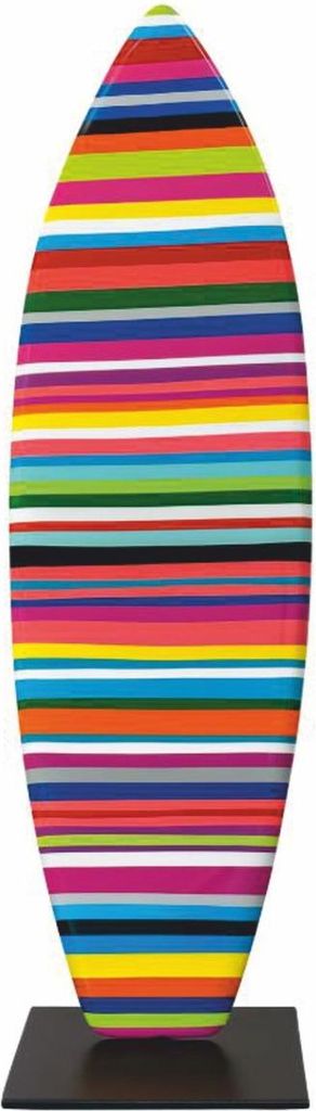 Casa Padrino Deko Surfboard mit Ständer Bunt / Schwarz H. 70 cm - Deko Accessoires