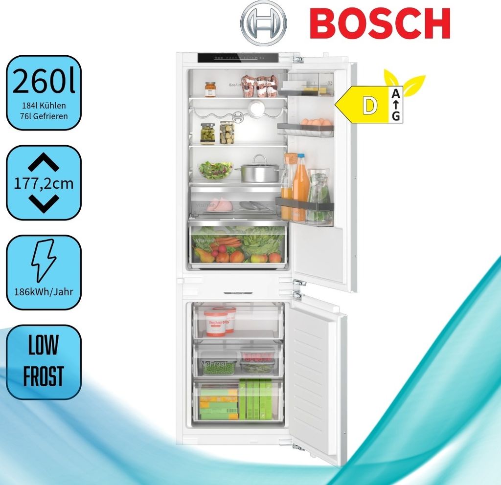 Bosch KIN86ADD0 Kühl-/Gefrierkombination 260 l LED Produktbild 
