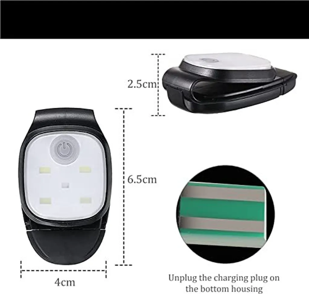 Luce LED Ricaricabile USB: 2 Pezzi Di Sicurezza Con Clip E Magnete Per Correre, Zaino, Cane O Campeggio