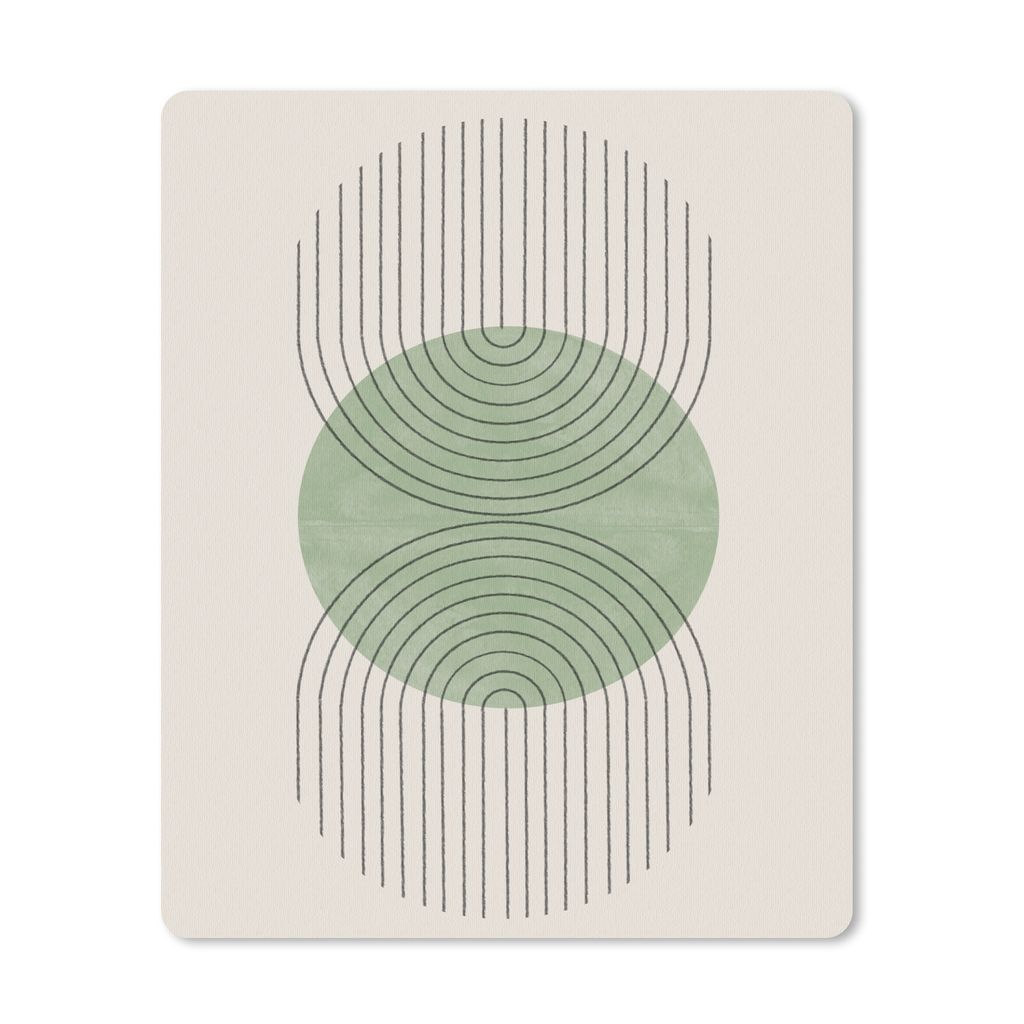 MuchoWow® Mauspad Mousepad Kreis - Linien - Abstrakt - Grün Produktbild 