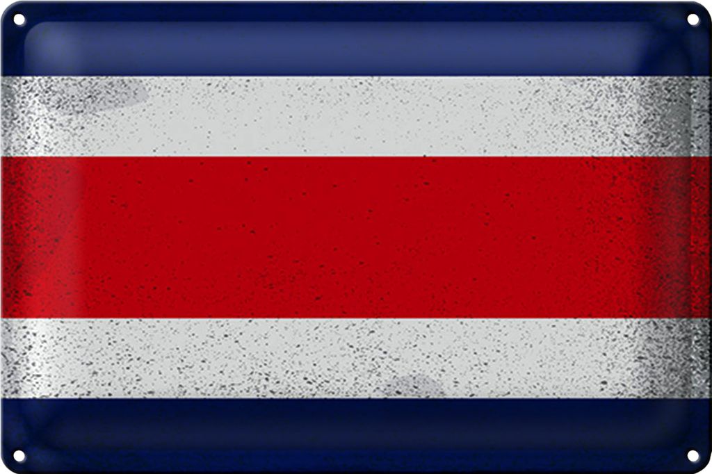 Blechschild Flagge Costa Rica 30x20cm Costa Rica Vintage