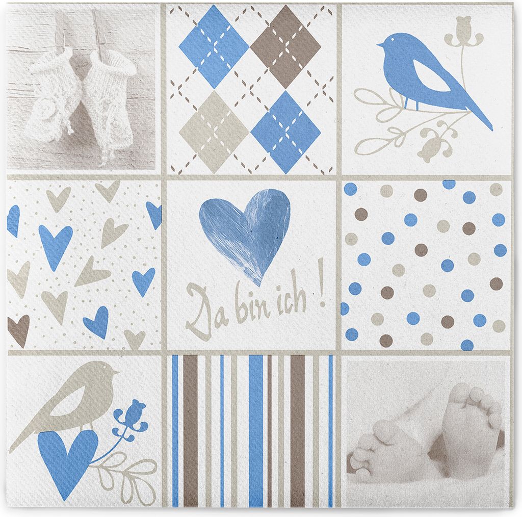 Sovie HORECA Serviette Baby in Blau aus Linclass® Airlaid Produktbild 
