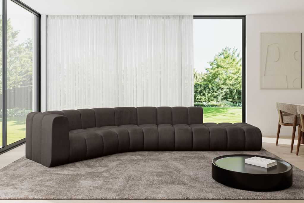 ALTDECOR Modulares Sofa Ecksofa in L-Form - Tilmo-L1 - 399x194x70 cm Braun - Corner modular Sofa Eckcouch Couch Wohnlandschaft Cauchsofa Bodensofa ...