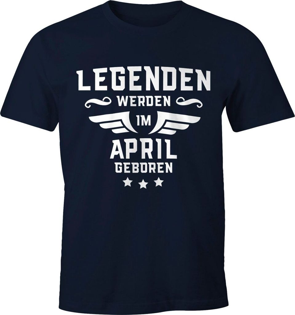 Legenden werden im Monat geboren Herren T-Shirt Geburtstag Birthday Legends are born Moonworks April navy 3XL