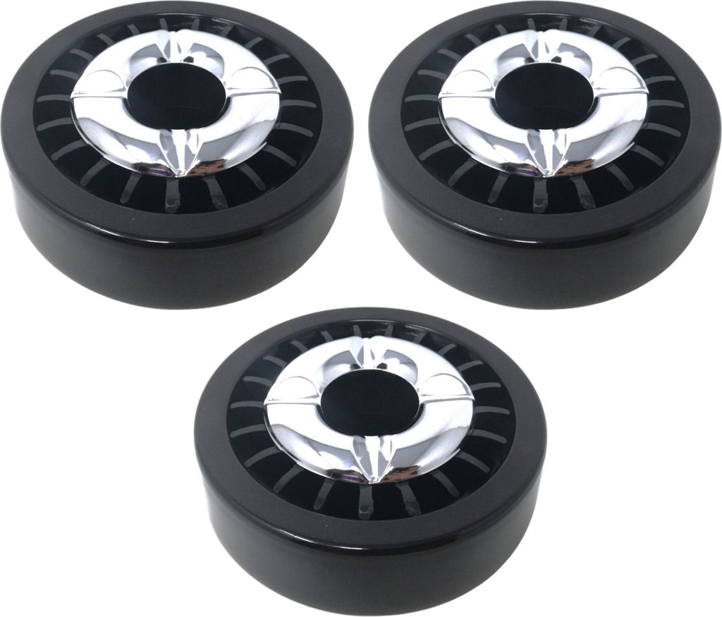 3x SCHWARZ, Starlet24 Windaschenbecher Gluttöter rund flach - stabiler Metall-Kunststoff-Aschenbecher für draußen & drinnen, spülmaschinenfest