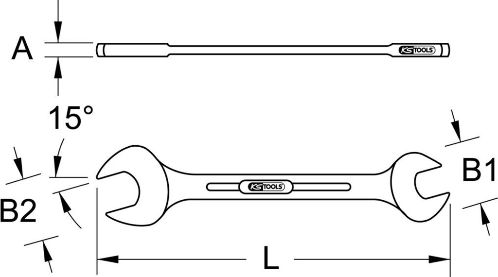 KS TOOLS 517.0741-E Doppel-Maulschlüssel,10x12mm, auf Hänger