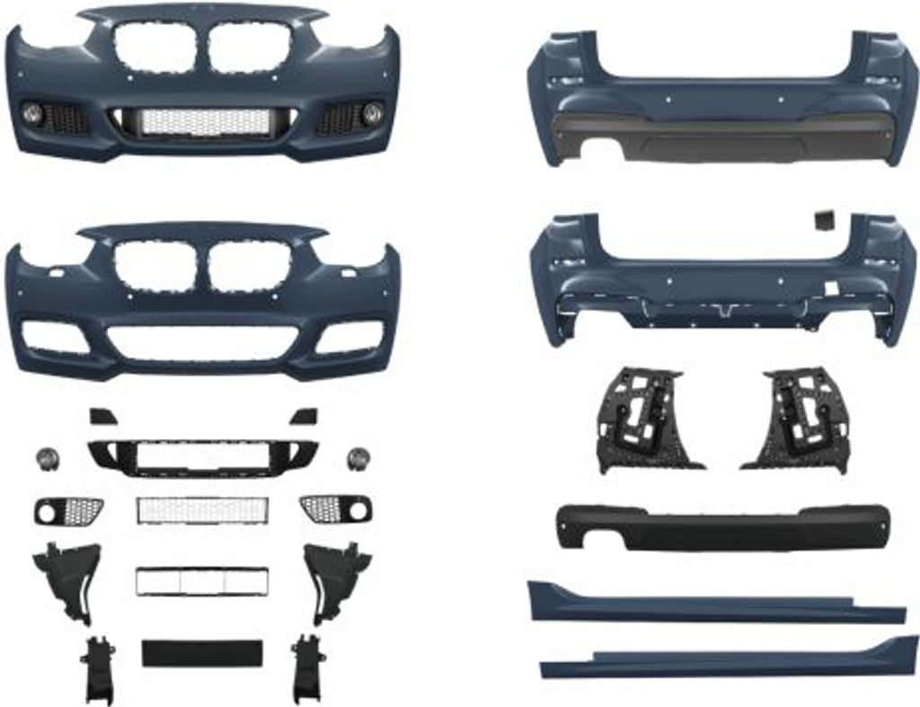 AN Sport Bodykit 2-Rohr Komplett Vorne Seite Hinten passt für BMW 5er F07 Gran Turismo GT Serie & M-Paket 09-13