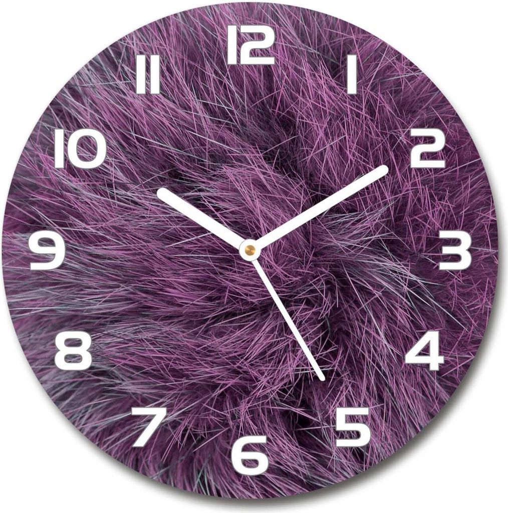 Wanduhr aus Glas 30fi Glasbild Glasuhr Gehärtetes Glas - weisse-zeiger - Pink fur