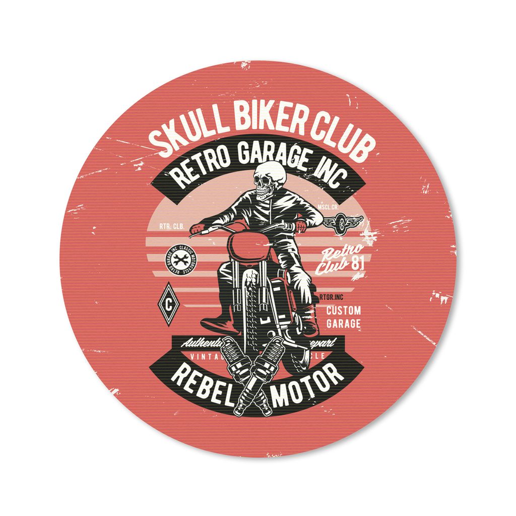 MuchoWow Mauspad Mousepad Motorrad - Skelett - Retro 20x20 cm - Mousepads - Maus Mat - Pad - Mausunterlage - Schreibtischmatte