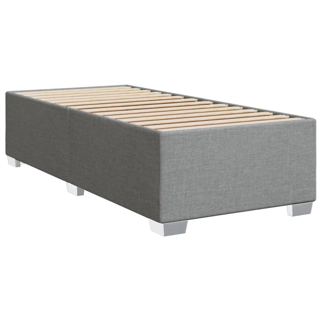 vidaXL Bettgestell ohne Matratze Hellgrau 100x200 cm Stoff