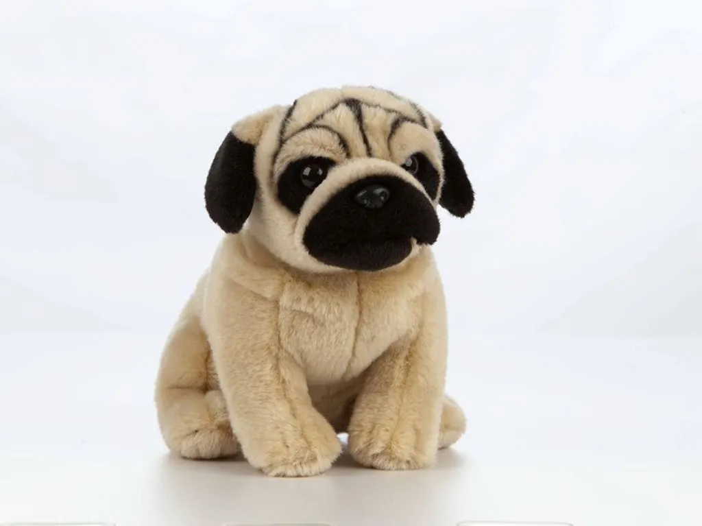 Peluche Chien Carlin 20 cm - Cadeau d'Anniversaire Idéal pour Garçon Fille