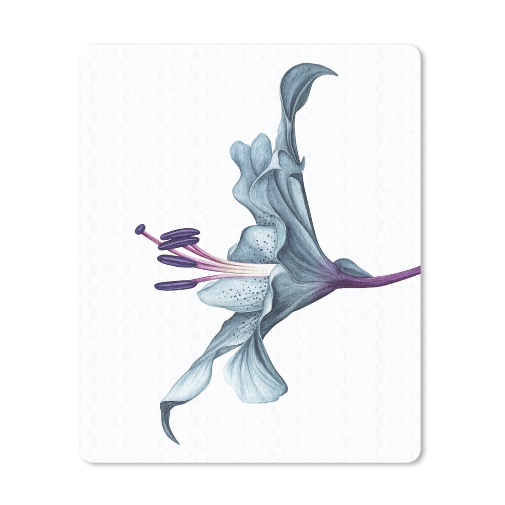 MuchoWow Mauspad Mousepad Blumen - Aquarell - Lilie 30x40 cm - Mousepads - Maus Mat - Pad - Mausunterlage - Mausmatten