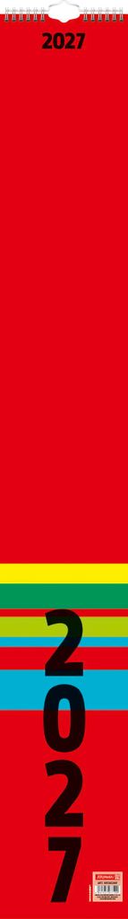BRUNNEN Streifenkalender 2027 | 130×910 mm, rot Produktbild 