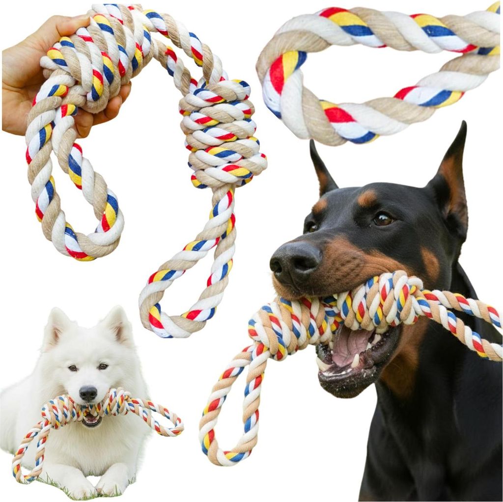Jouet pour chien robuste avec corde à nœuds à mâcher pour Image du produit 