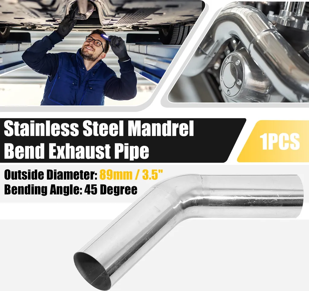 Tuyau Échappement 3.5" 45 Degrés Mandrin Soudable - Pas de Perte de Flux