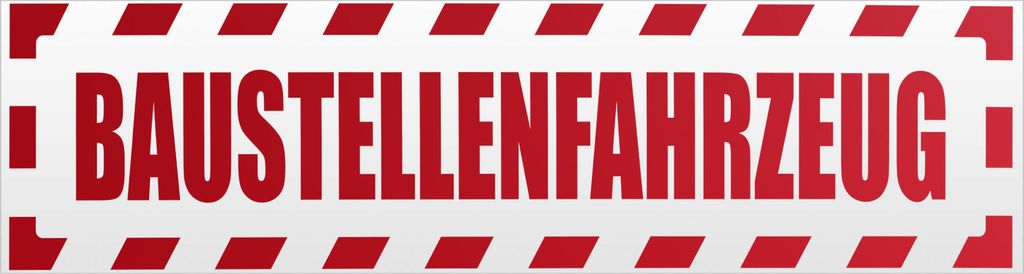 Kiwistar Baustellenfahrzeug gestreift Magnetschild Schild magnetisch - 45cm Rot - reflektierend - Magnetfolie für Auto PKW Kfz