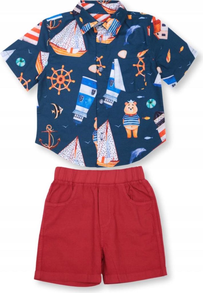 Jungen Sommer Set - T-shirt & Shorts - Größe 98 - dunkelblau - 100% Baumwolle - 2-teilig