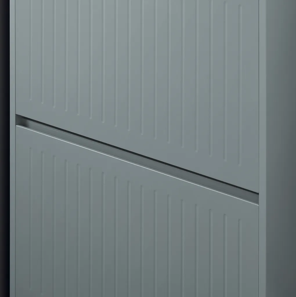 Armoire à chaussures étroite avec 3 compartiments range-chaussures Gris