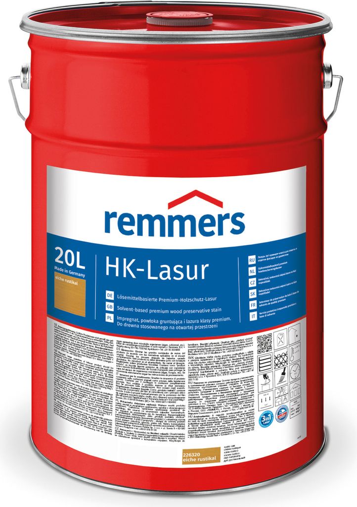 Remmers HK-Lasur 3in1 eiche rustikal (RC-360) 20 l, Produktbild 